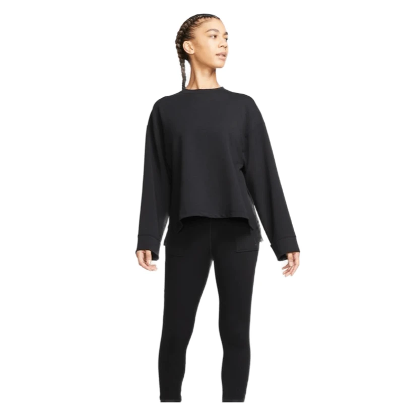 Nike Yoga Dri-FIT Fleece Crew Sweatshirt - Women's 2 Nike Yoga Dri-FIT Fleece Crew Sweatshirt - Women's - Image 2