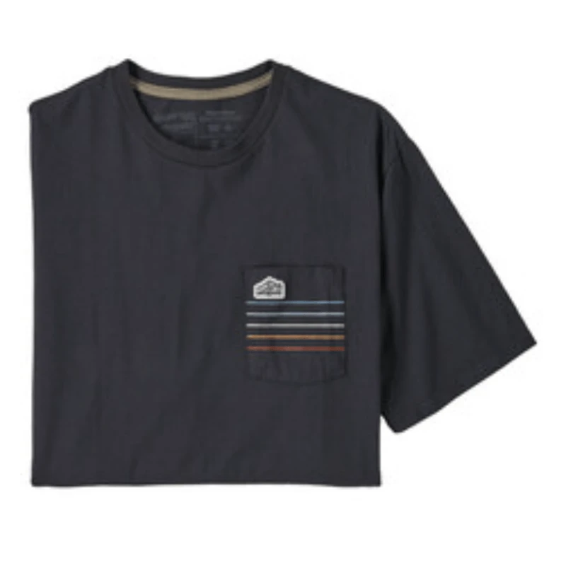Patagonia Line Logo Ridge Stripe Organic Pocket T-Shirt - Men's 1 Patagonia Line Logo Ridge Stripe Organic Pocket T-Shirt - Men's