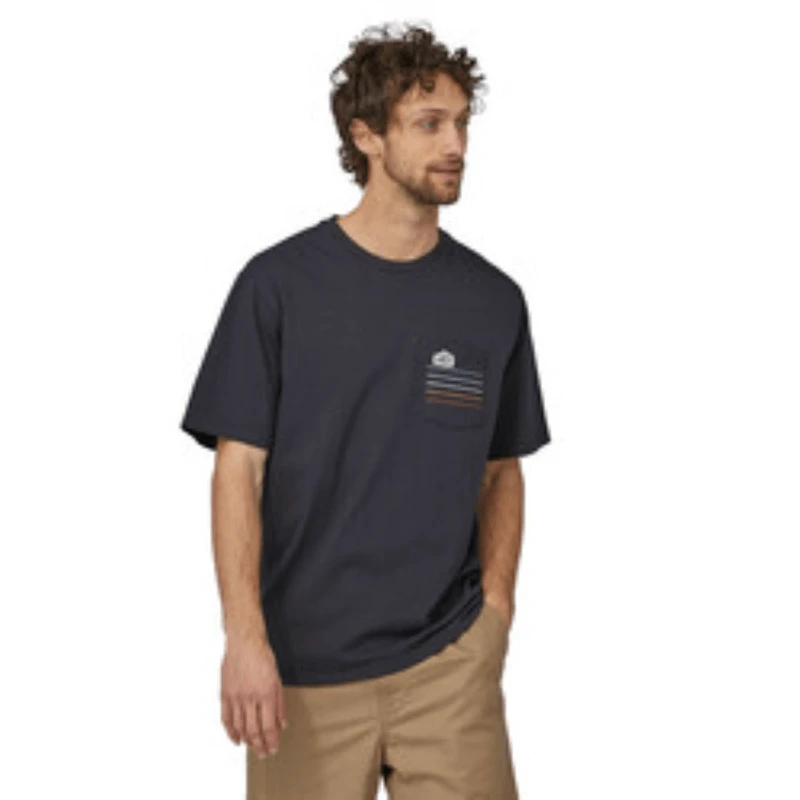 Patagonia Line Logo Ridge Stripe Organic Pocket T-Shirt - Men's 5 Patagonia Line Logo Ridge Stripe Organic Pocket T-Shirt - Men's - Image 5